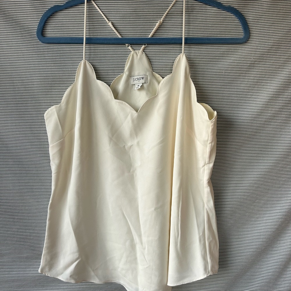 CLOSEOUT - J. Crew Women's Ivory Scalloped Top